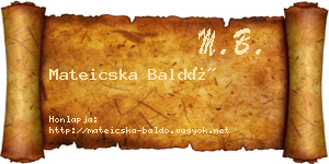 Mateicska Baldó névjegykártya